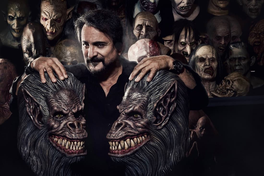 Tom Savini with special effects props